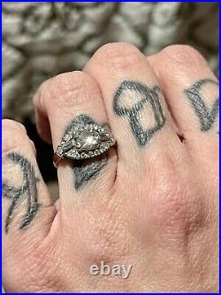 1.32ct Rare Vintage Platinum Diamond Engagement Ring