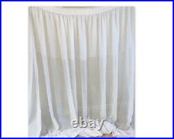 1 Rare Antique Tulle Handmade Curtain Victorian Vintage White Sheer Tussore Wide