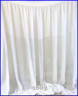 1 Rare Antique Tulle Handmade Curtain Victorian Vintage White Sheer Tussore Wide