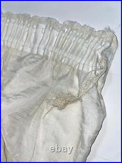 1 Rare Antique Tulle Handmade Curtain Victorian Vintage White Sheer Tussore Wide