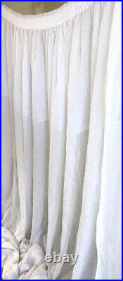 1 Rare Antique Tulle Handmade Curtain Victorian Vintage White Sheer Tussore Wide