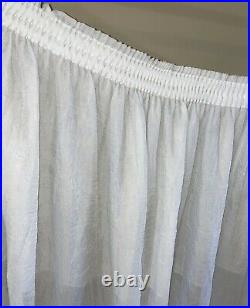 1 Rare Antique Tulle Handmade Curtain Victorian Vintage White Sheer Tussore Wide