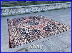 10x12 RARE ANTIQUE RUG, SOFT WOOL HANDMADE LARGE VINTAGE WOOL HANDKNOTTED RUG