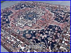 10x12 RARE ANTIQUE RUG, SOFT WOOL HANDMADE LARGE VINTAGE WOOL HANDKNOTTED RUG