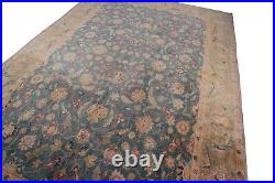 10x13 Rare Antique Rug Oushak Rug Fine Blue Oriental Carpet 305cm x 401cm