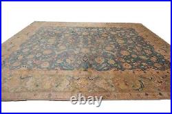 10x13 Rare Antique Rug Oushak Rug Fine Blue Oriental Carpet 305cm x 401cm