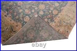 10x13 Rare Antique Rug Oushak Rug Fine Blue Oriental Carpet 305cm x 401cm