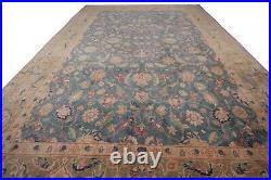 10x13 Rare Antique Rug Oushak Rug Fine Blue Oriental Carpet 305cm x 401cm