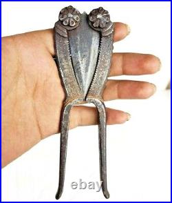 1850's Old Vintage Rare Mughal Antique Iron Fine Engraved Unique Nut Cracker