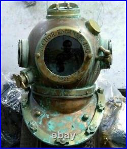 18Vintage Diving Divers Helmet Anchor Marine Rare Antique U. S Navy Mark V Décor