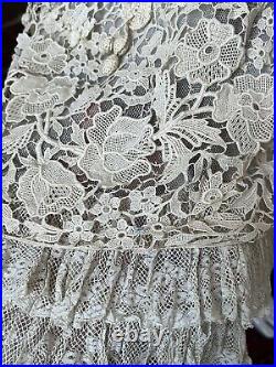 1910 Vintage Antique Lace Hand Made Wedding Dress Gown all lace RARE