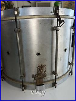 1920's Barry Drum Mfg. Co. Rare Vintage Marching Antique Snare Drum 16 x 11 Calf