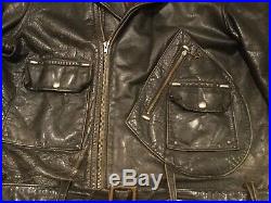 1950s Vintage Alaska Leather Motorcycle Jacket Unique D Pocket RARE! Horsehide