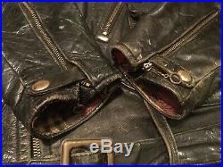 1950s Vintage Alaska Leather Motorcycle Jacket Unique D Pocket RARE! Horsehide