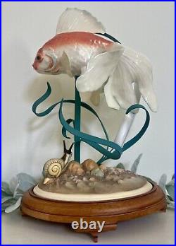 1987 Franklin Mint Porcelain Golden Carp RARE Vintage Antique Collectible 12.5