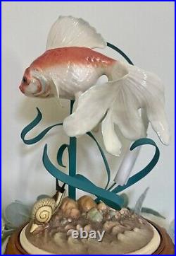 1987 Franklin Mint Porcelain Golden Carp RARE Vintage Antique Collectible 12.5