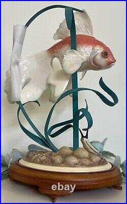 1987 Franklin Mint Porcelain Golden Carp RARE Vintage Antique Collectible 12.5