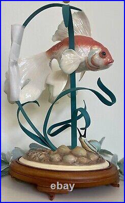 1987 Franklin Mint Porcelain Golden Carp RARE Vintage Antique Collectible 12.5