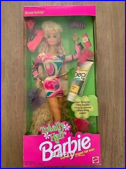 1991 RARE Vintage Totally Hair Blonde Barbie Mattel NRFB NIB