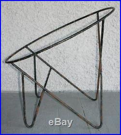 2 Vintage Wrought Iron Modern Hoop Chair Frames. Frederick Weinberg Style. RARE