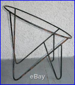 2 Vintage Wrought Iron Modern Hoop Chair Frames. Frederick Weinberg Style. RARE