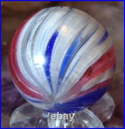 92 Paneled Onionskin Rare Antique German Marbles Peppermint Nm+ Look