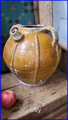 A Large Rare Antique French Oil Oil Jar Gargoulette