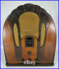 ANTIQUE PHILCO CATHEDRAL RADIO model 118 LARGE wood vintage vacuum tube RARE