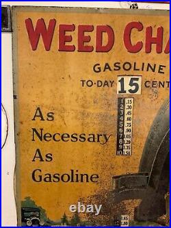 ANTIQUE VINTAGE 1920's WEED CHAINS ADVERTISING SIGN very rare 17 X 23