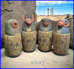 Ancient Antiquities Canopic jars (sons of Horus) jars for mummification Rare BC