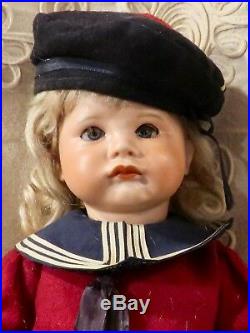 Antique 16 French Bisque Pouting Character, Rare Model 252, by SFBJ Orig Body