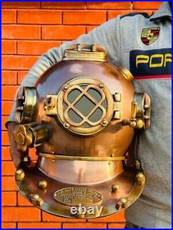 Antique 18 Inch Us Navy Diving Helmet Mark V Deep Sea Divers Helmet Vintage Rare