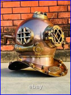 Antique 18 Inch Us Navy Diving Helmet Mark V Deep Sea Divers Helmet Vintage Rare