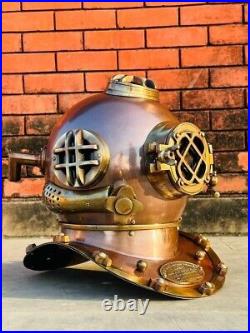 Antique 18 Inch Us Navy Diving Helmet Mark V Deep Sea Divers Helmet Vintage Rare