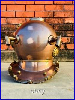 Antique 18 Inch Us Navy Diving Helmet Mark V Deep Sea Divers Helmet Vintage Rare