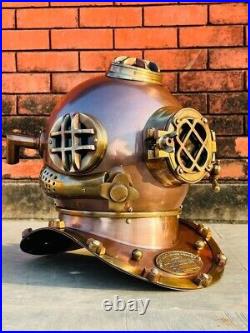 Antique 18 Inch Us Navy Diving Helmet Mark V Deep Sea Divers Helmet Vintage Rare