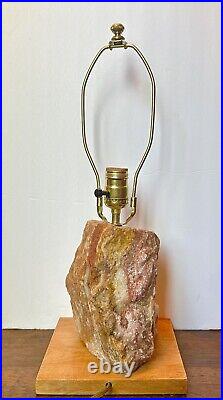 Antique Banded Lake Superior Agate Lamp! Vintage Rare! Huge Agate LSA 9LB'S