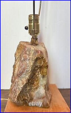 Antique Banded Lake Superior Agate Lamp! Vintage Rare! Huge Agate LSA 9LB'S