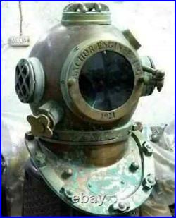 Antique Diving Helmet Vintage Anchor Marine Rare Antique Old Divers Helmet