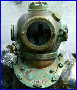 Antique Diving Helmet Vintage Anchor Marine Rare Antique Old Divers Helmet
