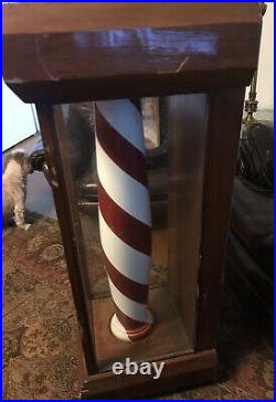 Antique Early Wood Barbers Pole Rare Vintage Barber Pole