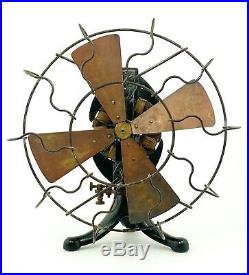 Antique Edison Bipolar Electric Fan Vintage 1890's Rare Original Works See Video