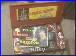 Antique Erector Set Rare! Working Motor! Metal Vtg Box instructions + Complete