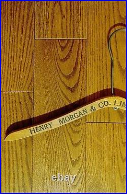 Antique Hudson Bay Company(Henri Morgan & Co) Wood Coat Hanger RARE Advertising