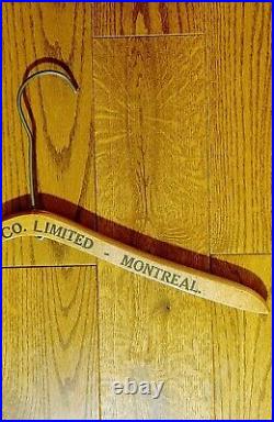 Antique Hudson Bay Company(Henri Morgan & Co) Wood Coat Hanger RARE Advertising