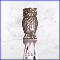 Antique Owl Bookmark Silver Small Book Mark Vintage Rare F/S