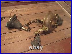 Antique RARE Brass Hanging Fixture Lamp VINTAGE PARTS