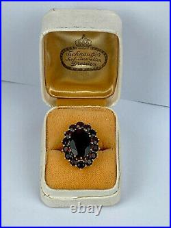 Antique Rare Imperial Russian Faberge? 56 14k Gold Garnet Ladies Ring with Box