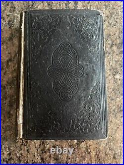 Antique Rare Large 1860 John Bunyon Book Lithograph Pilgrim Progress incl Will