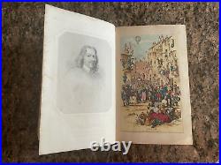 Antique Rare Large 1860 John Bunyon Book Lithograph Pilgrim Progress incl Will